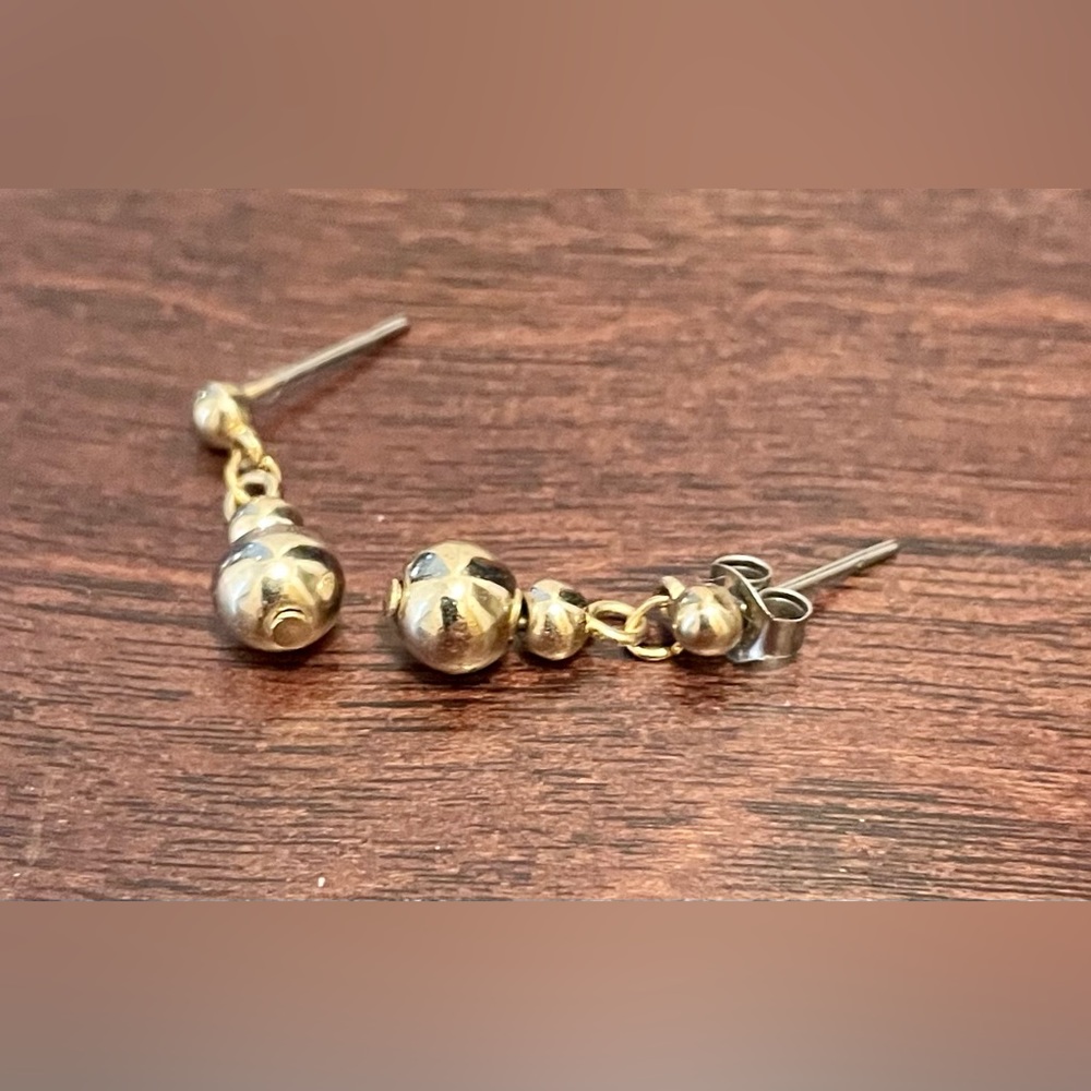 Gold tone earrings for pierced ears